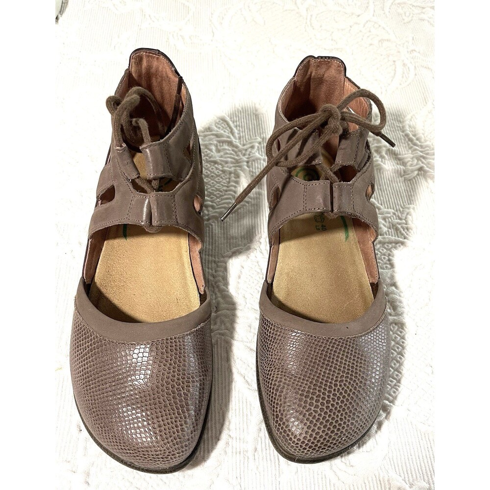 Naot Kata Lace-Up Sandals Gladiator Leather Comfort Snake Texture Lady 40 US 9
